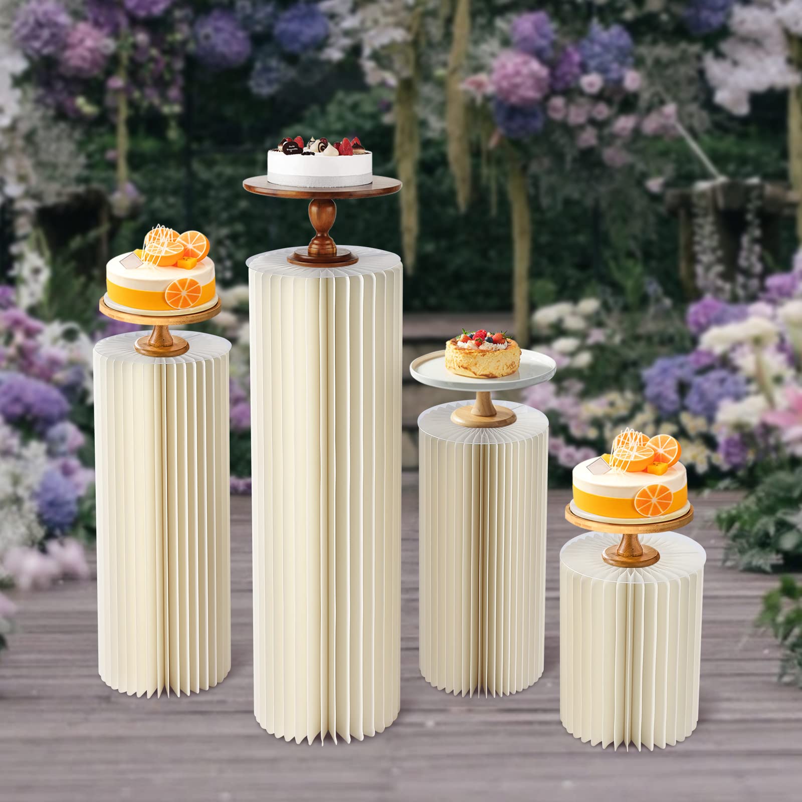 Paket von 4 Hochzeit Centrepieces, 40cm+60cm+80cm+100cm hoher Blumenständer, Centrepieces Ständer, Display Rack für Hochzeiten, Party Dekoration