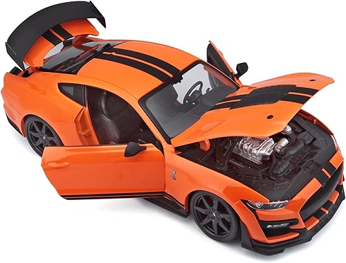 Miniatura 2 de Maisto - Modelo a escala 1/18 compatible con Mustang Shelby GT500 2020 (naranja)
