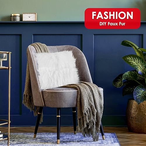 Miniatura 5 de Tela cuadrada de piel sintética, alfombras de área de 8 pulgadas, cortes de tela de piel peluda, parches cuadrados de piel esponjosa, funda para