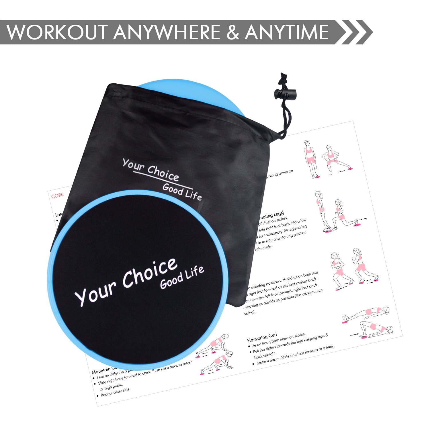 Your Choice Sliders Fitness Equipment Floor Sliders Exercise Core Gliders Gliding Discs for Full Body Workout