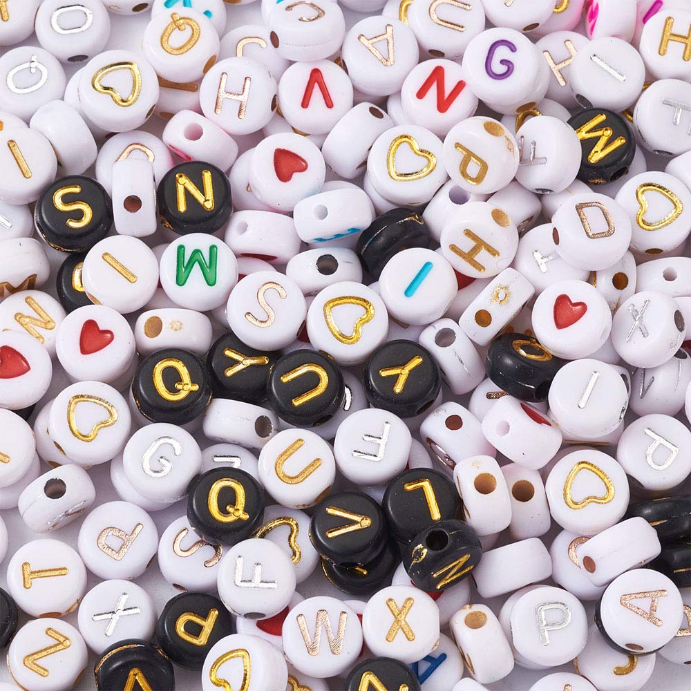 Perles Alphabet 400 Pièces - Lettres A à Z Colorées, Pour DIY Collier, Bracelet, Pendentif, Taille ~12.5x9mm - 3