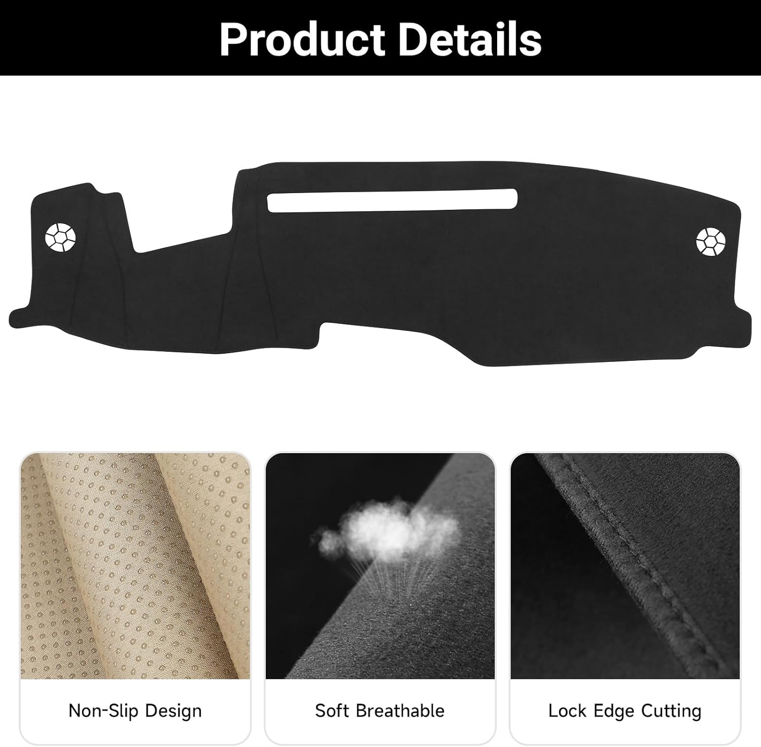 Dash Cover for 2022-2024 2025 2026 Chevy Silverado/GMC Sierra 1500 Dash Cover Mat Accessories 2024 2025 2026 Silverado/Sierra 2500HD 3500HD Non-Slip Center Console Protector Mat