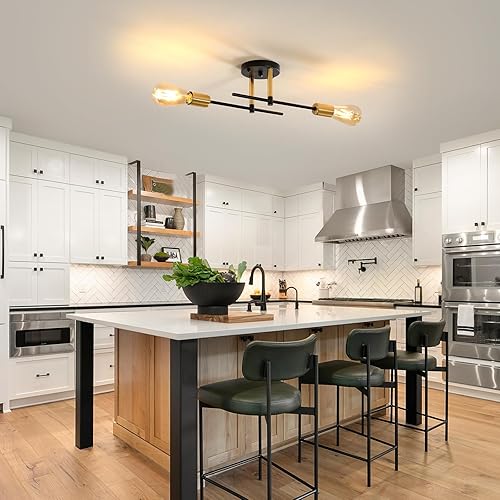 Miniatura 8 de Sputnik - Lámpara de techo semiempotrada con 2 luces Sputnik para dormitorio, comedor, baño, pasillo, sala de estar