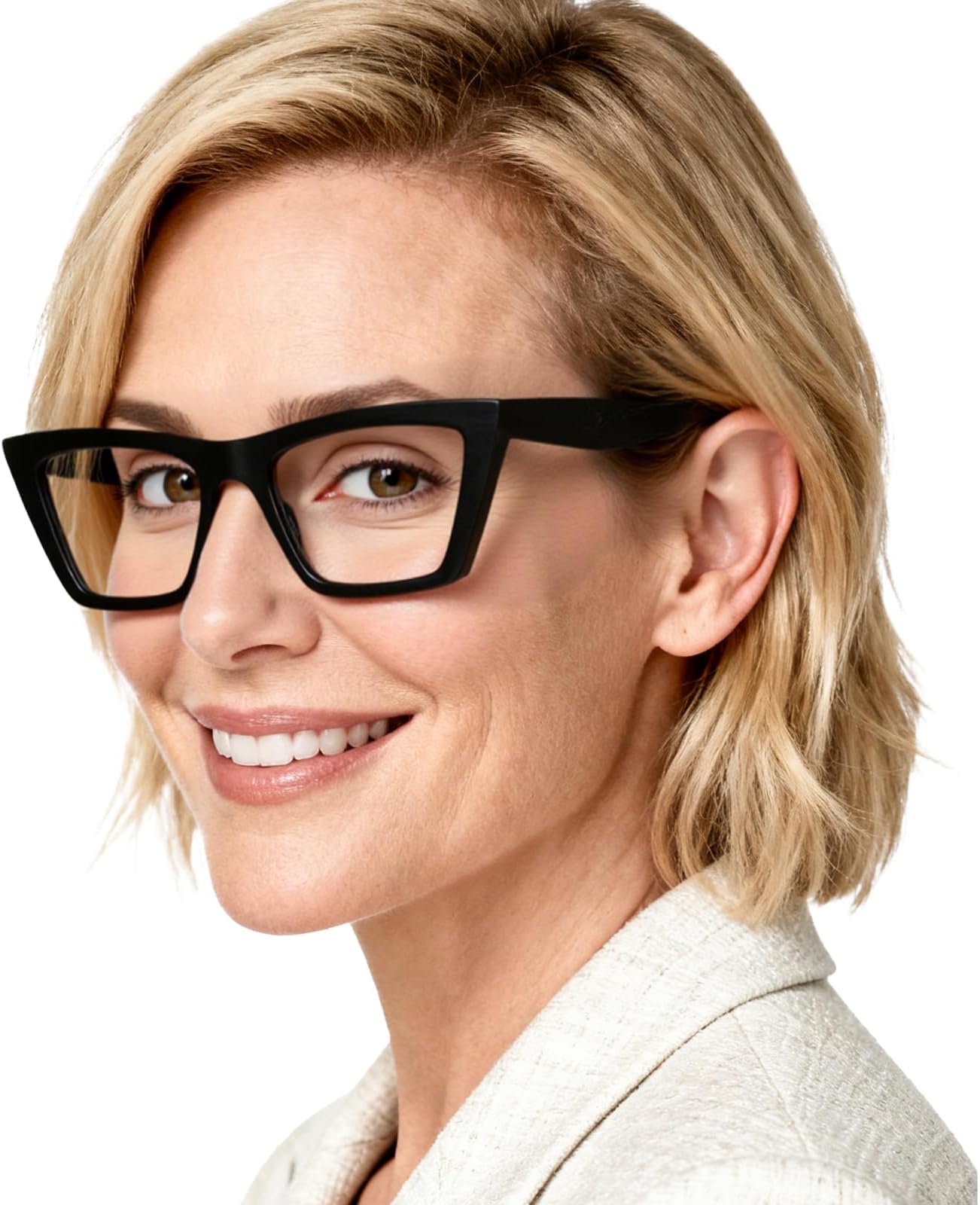 OCCI CHIARI Wide Reading Glasses Women Cat Eye Readers with Spring Hinge
