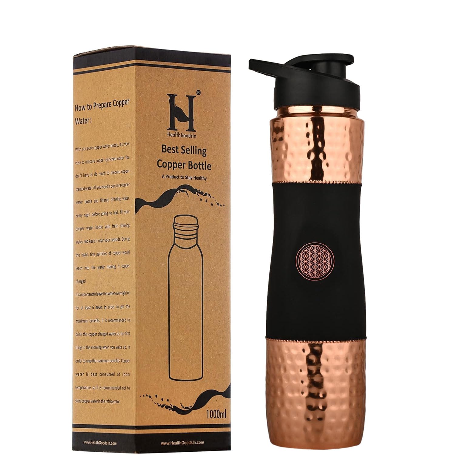 弁当箱・水筒 1 Copper bottle 1000ml & 2 cup 300mlset Amazon.com: Pure Copper Water Bottle with Sipper, 1000 Ml Capacity