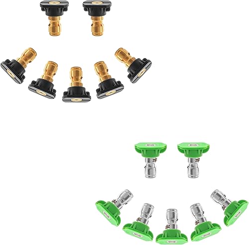 Pressure Washer Tips, Power Washer Soap Nozzles 65 Degree Black, Pressure Washer Nozzle 7 Pack, 14 Inch Quick Connector, 4000 PSI