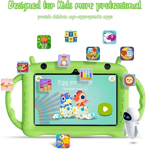 Miniatura 3 de Semeakoko Tablet de 7 pulgadas para niños de 2 a 10 años, tableta de aprendizaje educativo Android 12 con funda a prueba de golpes, 2 GB de RAM+32
