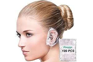 120 Pack Disposable Ear Covers for Shower (15cm) Water-Resistant Plastic Ear Covers...
