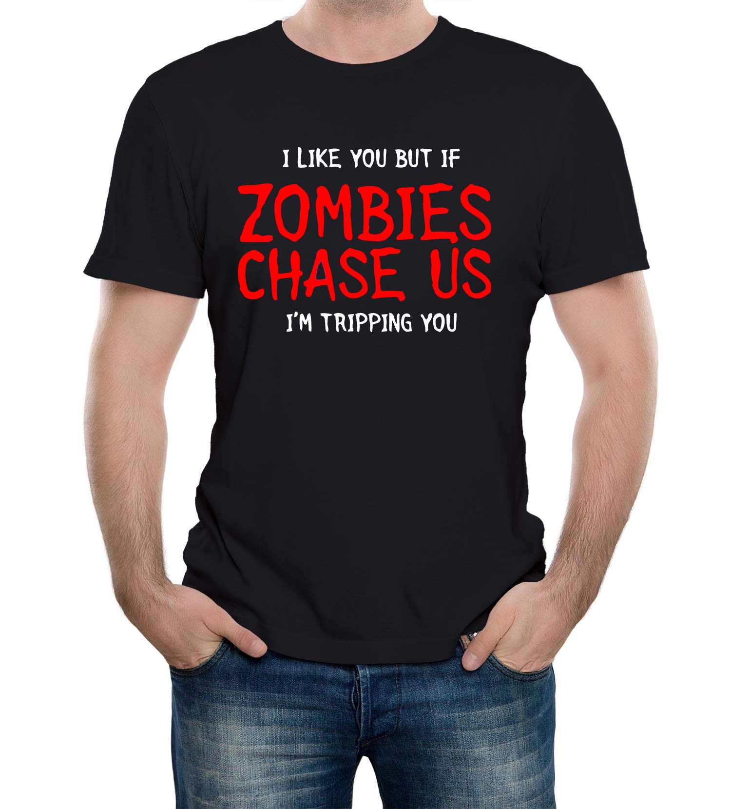 Reality Glitch Men's Black I Like You Zombie Chase T-Shirt