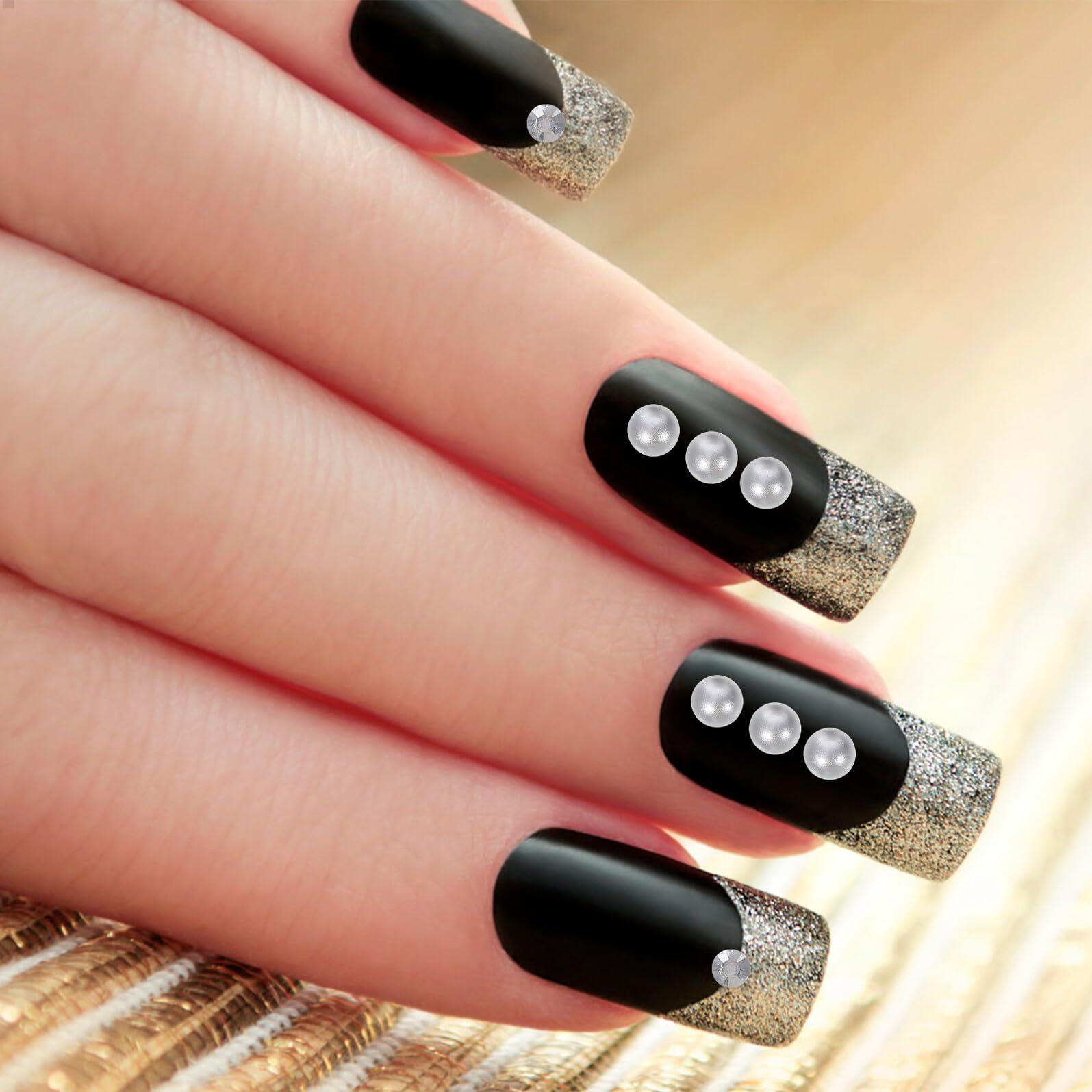5 Pezzi Adesivi Unghie Resistenti Decorazioni per Unghie con Resinose e Strass per Nail Art Te Accessori Manicure Facili da Applicare per Domestico e Salone