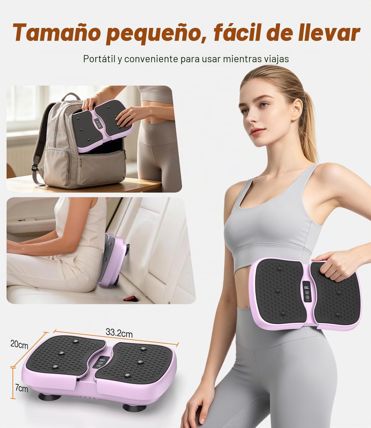 Mini Plataforma Vibratoria con Calefacción, 6 Programas de Entrenamiento, Mando a Distancia y Pantalla LCD, Plataforma Vibración Muscular Ligero y Portátil para el Ejercicio Diario