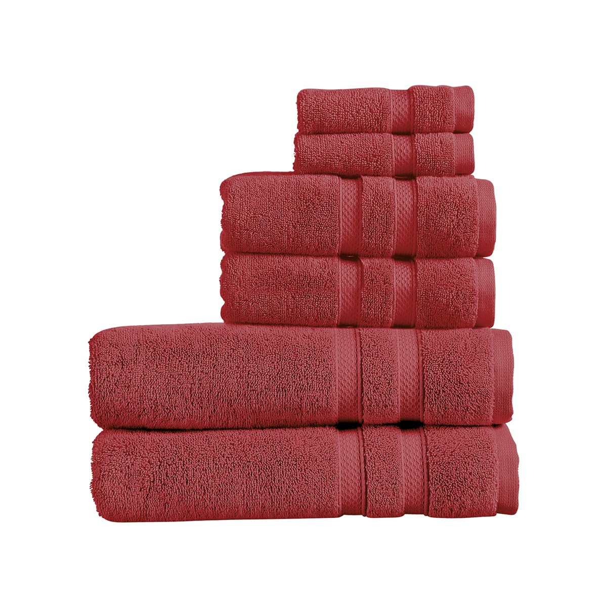 Christy Chroma Bath Sheet Set | Set of 6 | 2 Face 2 Hand 2 Bath Sheets | Highly Absorbent Heavyweight 675GSM | Bold and Bright | Soft Smooth Shower Towels | 100% Cotton | Rouge Red โ image 1