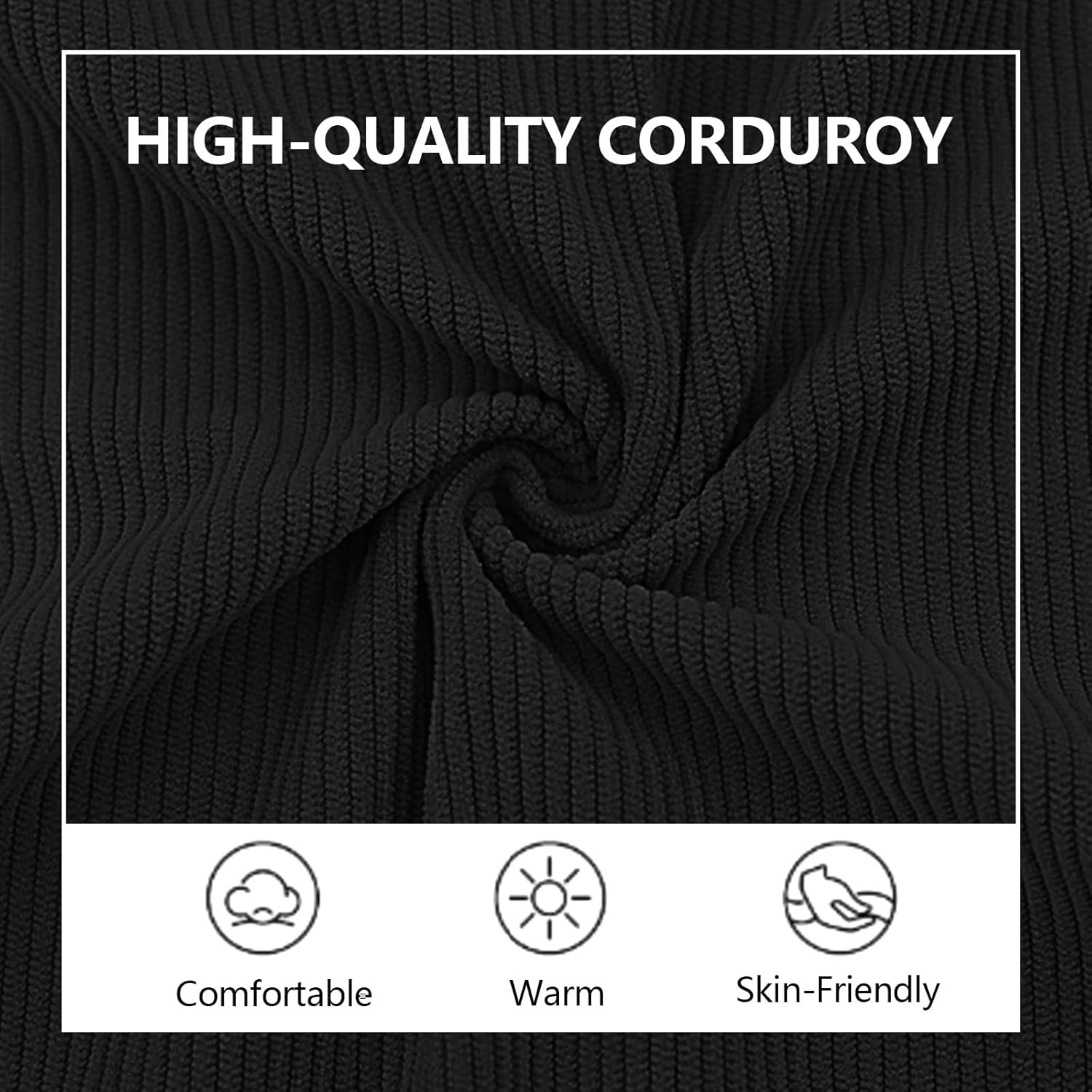 UNQPJUS Men's Fashion Corduroy Sweatshirt Long Sleeve Button-Down Shirt Stand Collar Pullover Sweater - Image 5