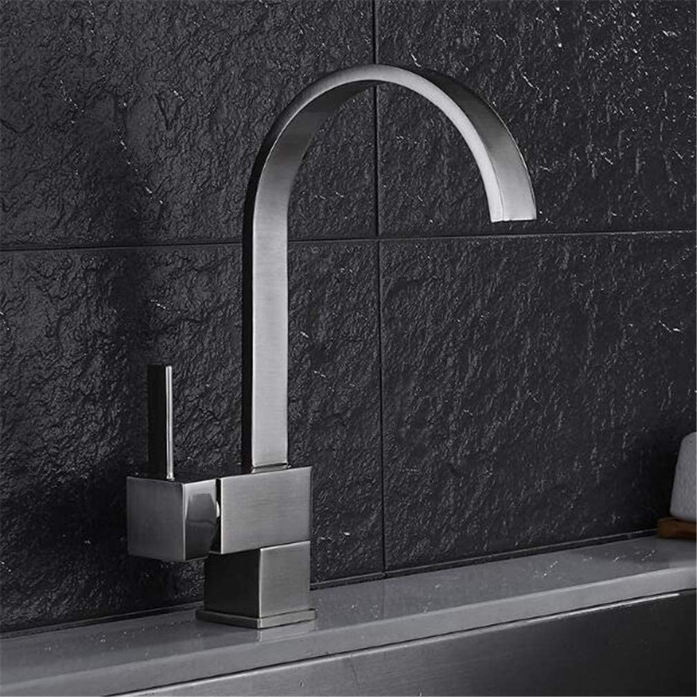 Robinet de cuisine anti-éclaboussures avec jet cascade et bec rotatif 360