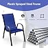 Giantex Set of 4 Patio Chairs, Outdoor Stackable Dining Chairs w/Armrests, 330 LBS Capacity, All Weather Resistant, Heavy Duty Rustproof Steel Frame, Lawn Chairs for Porch Yard Pool Garden (Blue)