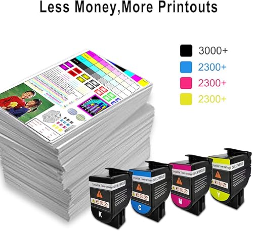 Miniatura 6 de VICTORSTAR Cartuchos de tóner compatibles de 4 colores CS317 CX317 CS417 CX417 CS517 CX517 Capacidad estándar 3000 páginas BK, 2300 páginas CMY para