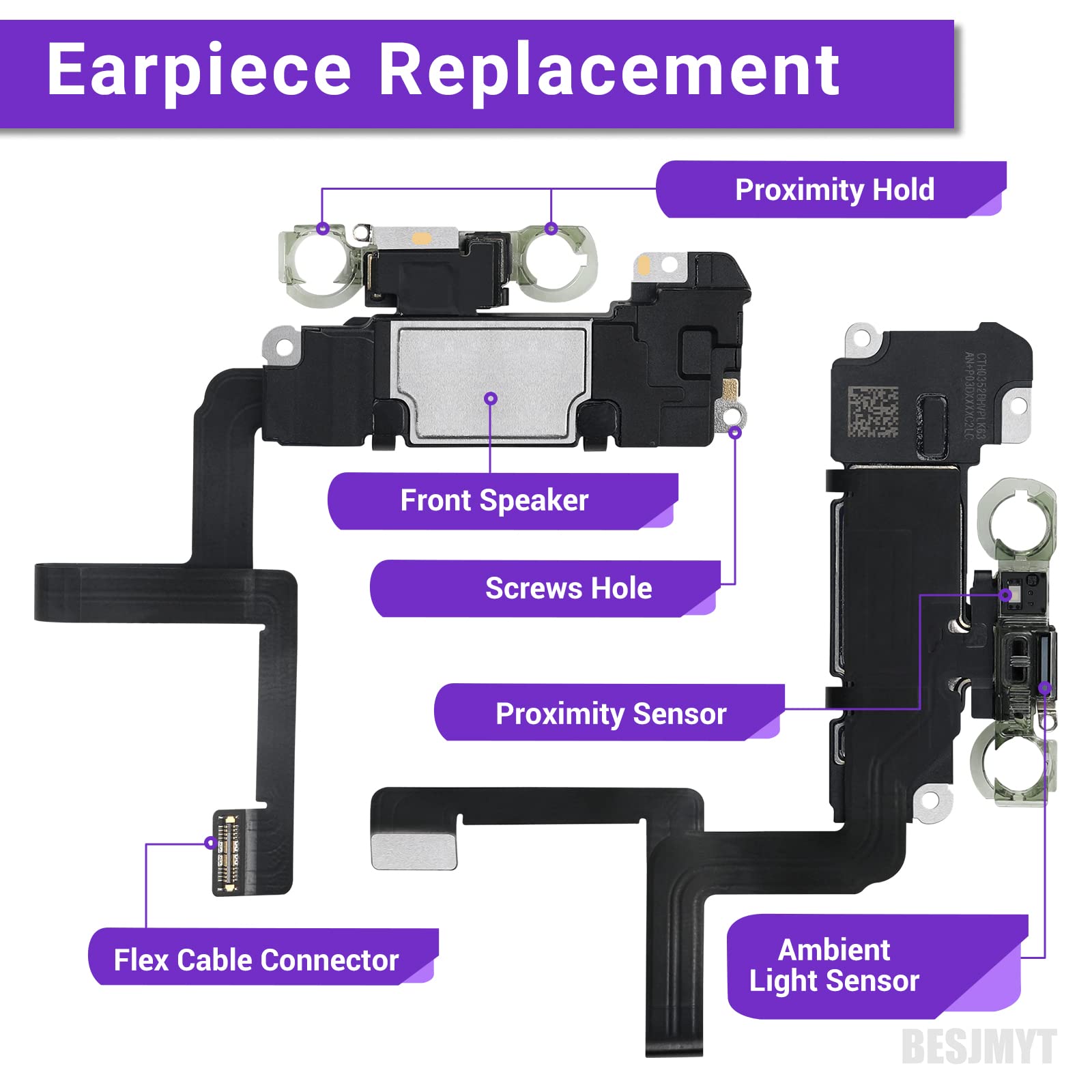for iPhone 11 Ear Speaker Replacement Repair Kit New Front