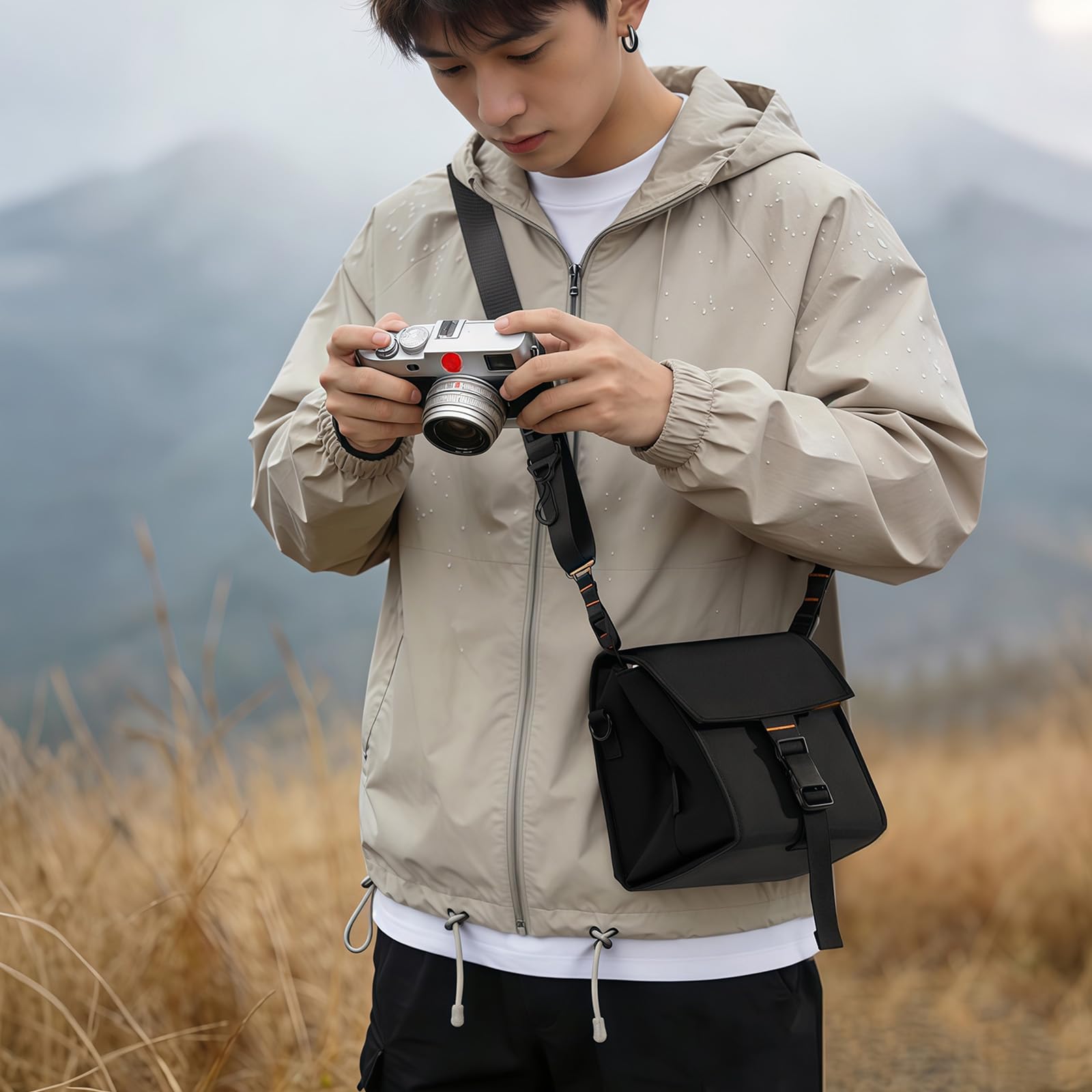 Borsa a tracolla ergonomica per fotocamera, resistente all'acqua, borsa a tracolla per un facile trasporto