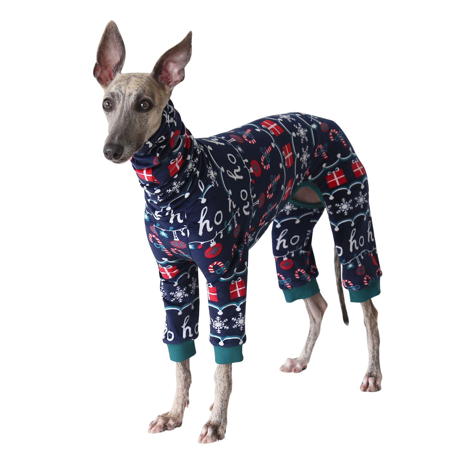 Greyhound Jumper,Whippet Cotton Pajamas Dog Onesie Dogs Jumpsuit (Navy Blue, M)