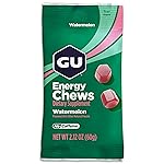 GU Energy Chews, Watermelon Energy Gummies with Electrolytes, Vegan, Gluten-Free, Kosher, Caffeine-Free, and Dairy-Free On-The-Go Energy for Any Workout, 12 Bags (24 Servings Total)