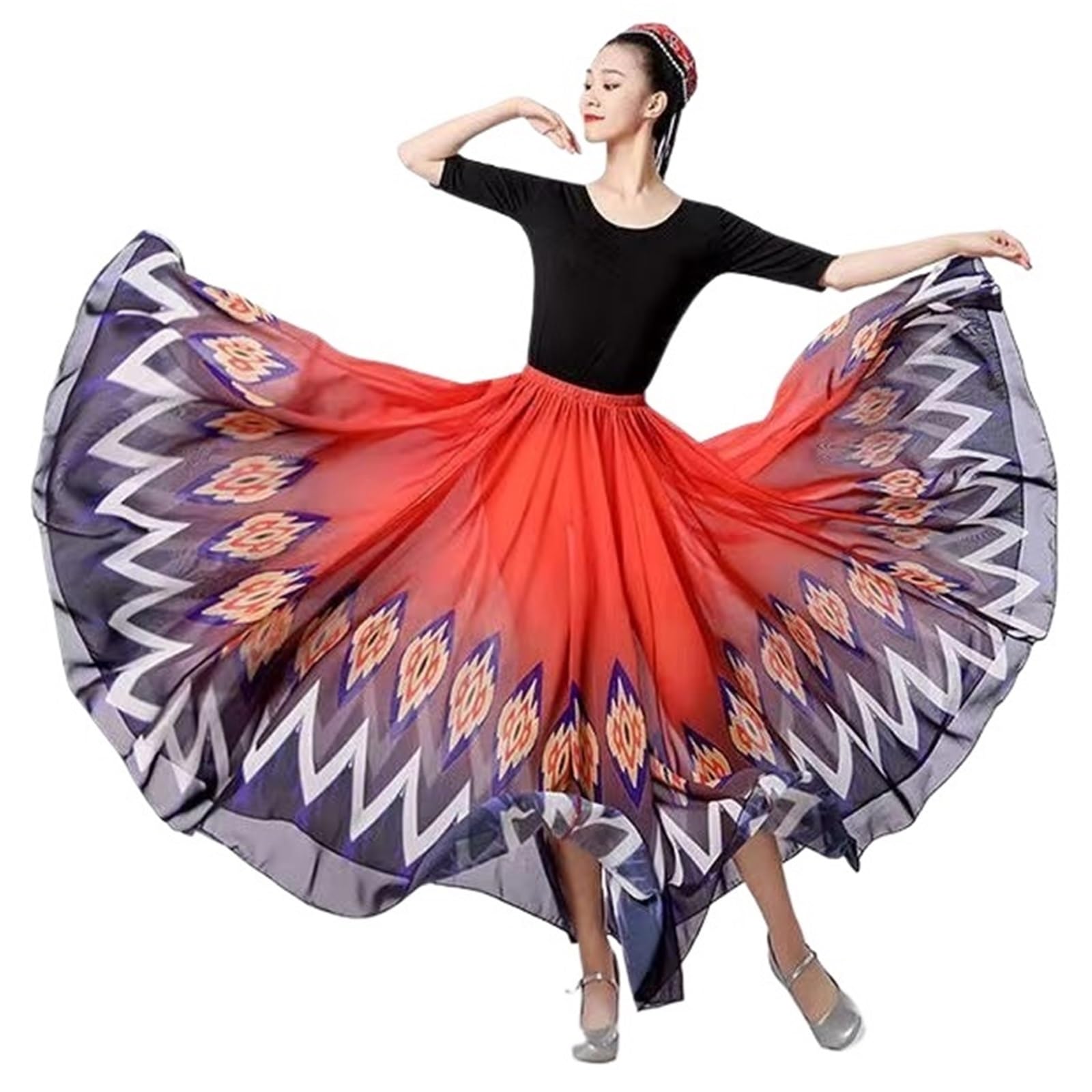 Vestidos de danza flamenca clásica for mujer, faldas baile escénicas 720 grados para Bailar Flamenco