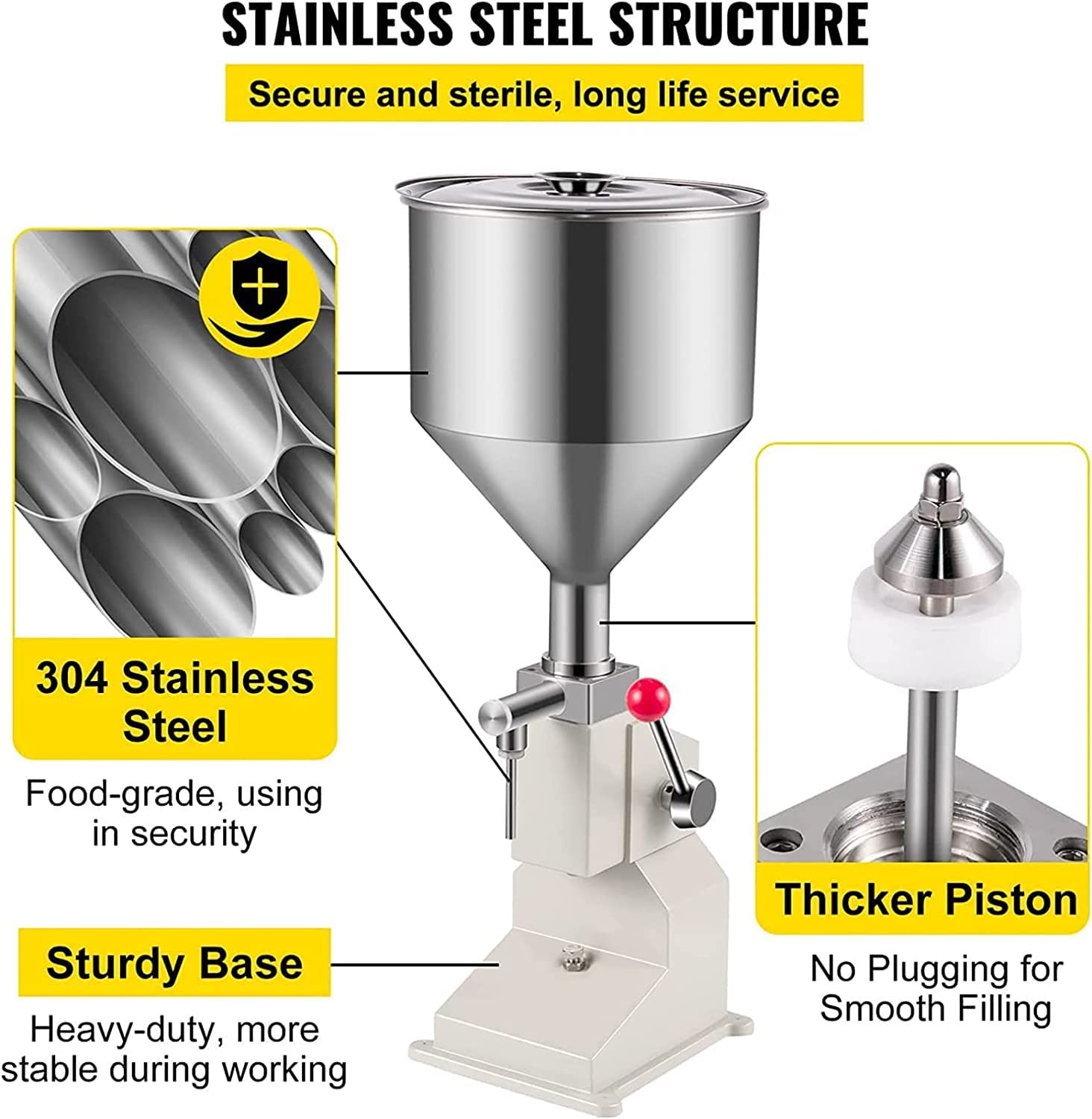 TREEYX Paste Filling Machine 5-50ml Bottle Filler Manual Liquid Filling Machine for Cream Honey Shampoo Cosmetic Oil — view 2
