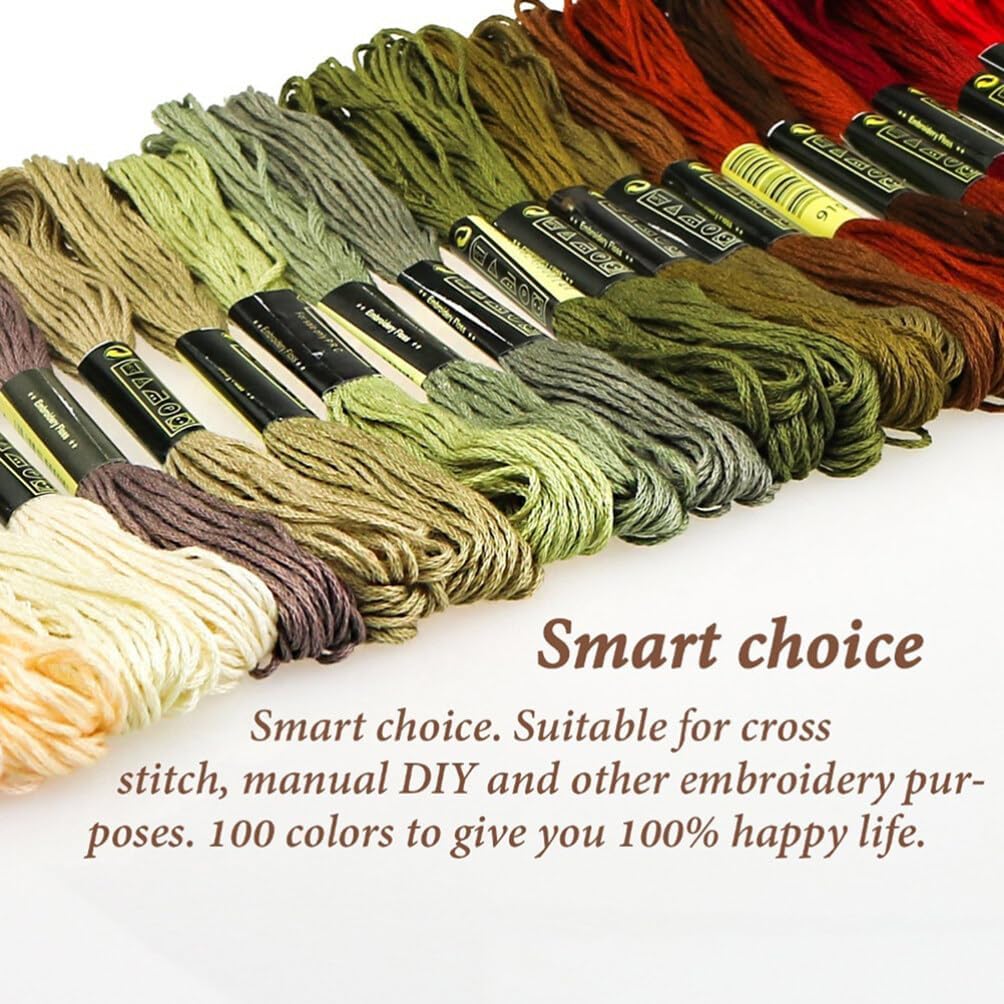 1set Rainbow Color Embroidery Floss Cross Stitch Threads Cotton Embroider Line Friendship Bracelets Floss Crafts Floss Cotton Embroidery Floss for Women- Random Color