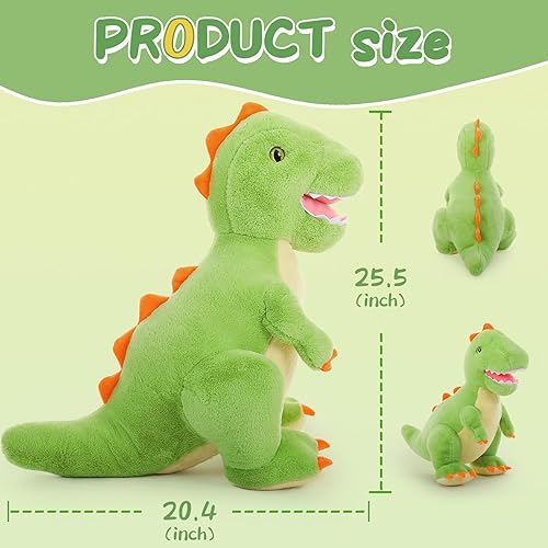 Miniatura 4 de MorisMos Peluche de dinosaurio grande, T-rex, verde