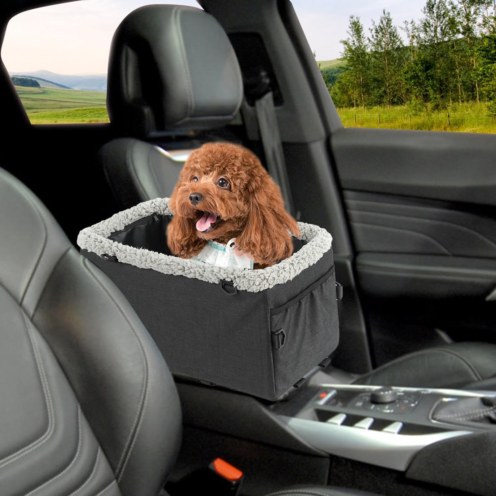 Siège d'auto pour animaux de compagnie, siège d'auto chien Siège d'auto de | Lit de booster de chat portable avec sangles réglables pour véhicule de