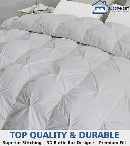 Miniatura 2 de SLEEP-NEST Edredón King extragrande de 128 x 120 pulgadas, exquisito diseño plisado, edredones alternativos de 1 pieza con 8 pestañas  bucles de 400