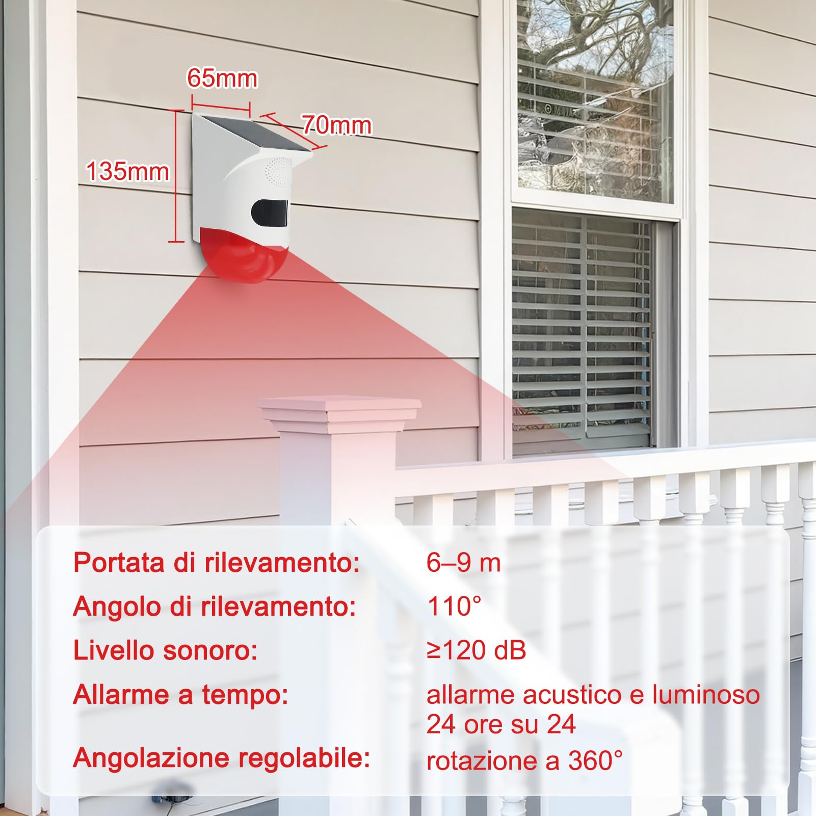 Repellente per cinghiali con chiamate vocali, allarme solare a infrarossi per esterni, impermeabile, sensore repellente per cinghiali