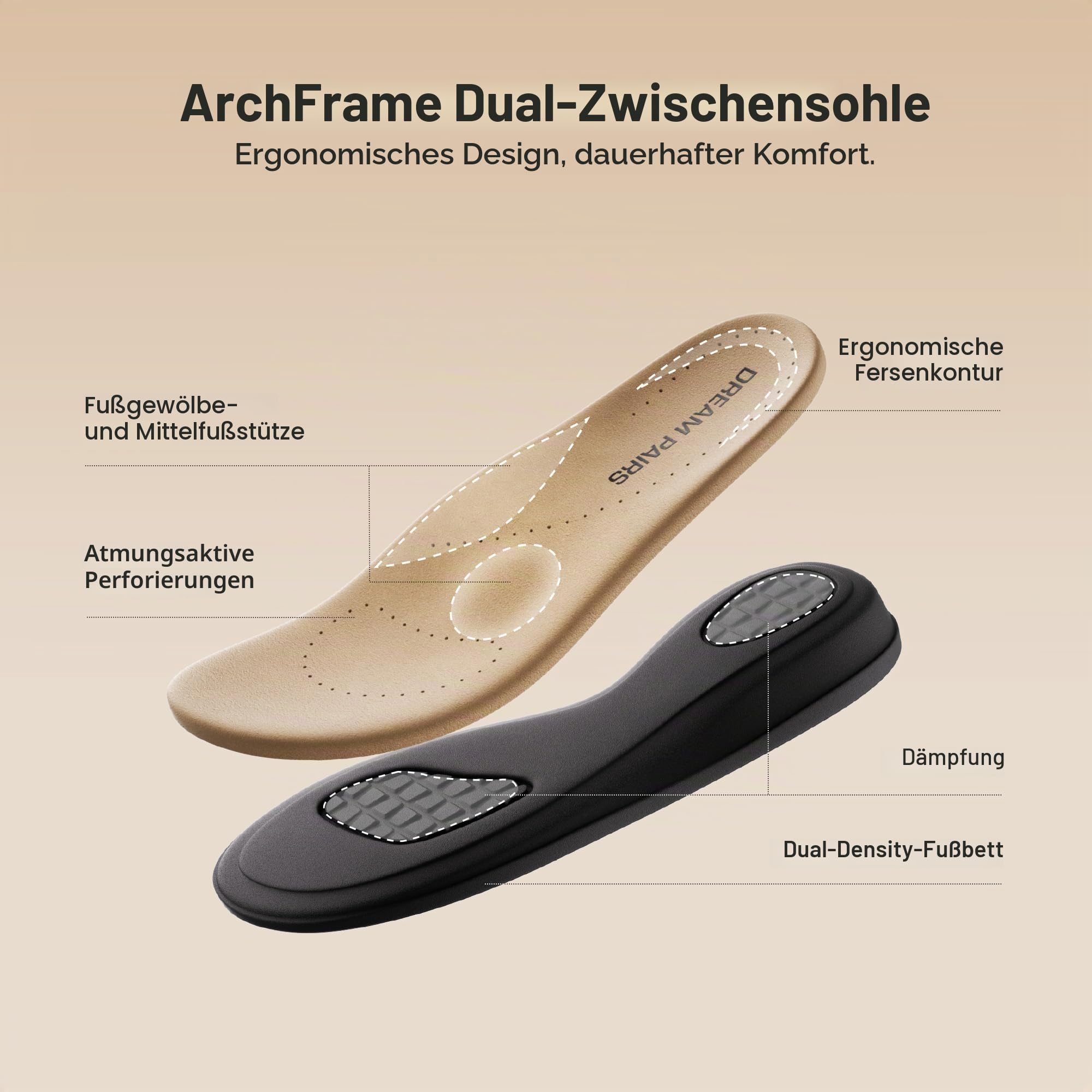 DREAM PAIRS Damen-Sandalen mit Fußgewölbeunterstützung, T-Riemen, orthopädische flache Sandalen, bequeme Sommerschuhe