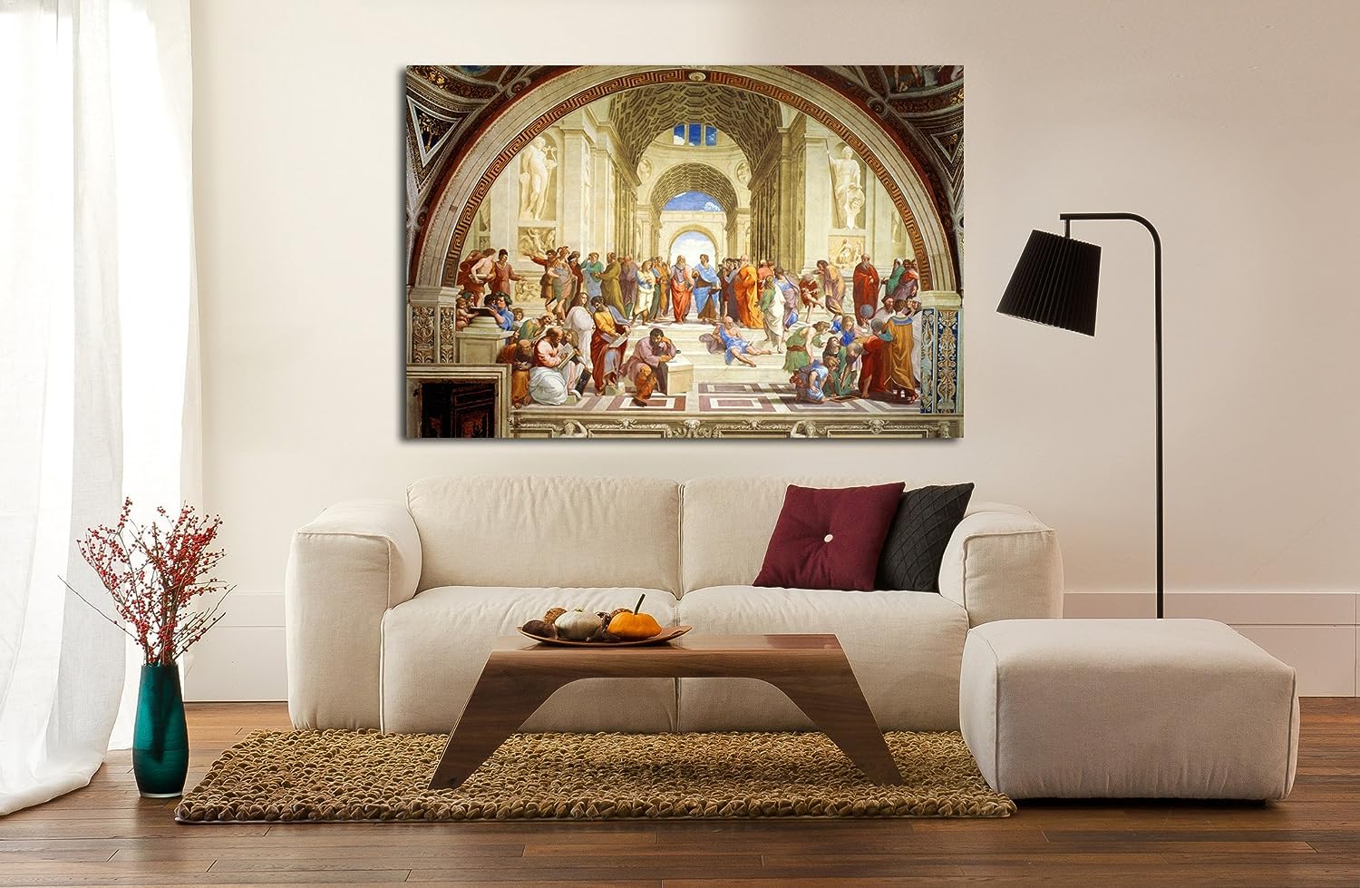 Quadro Scuola Di Atene Raffaello Sanzio 100x50 Cm - Stampa Su Tela, Pronto Da Appendere, Arredo Per Casa - Foto 3