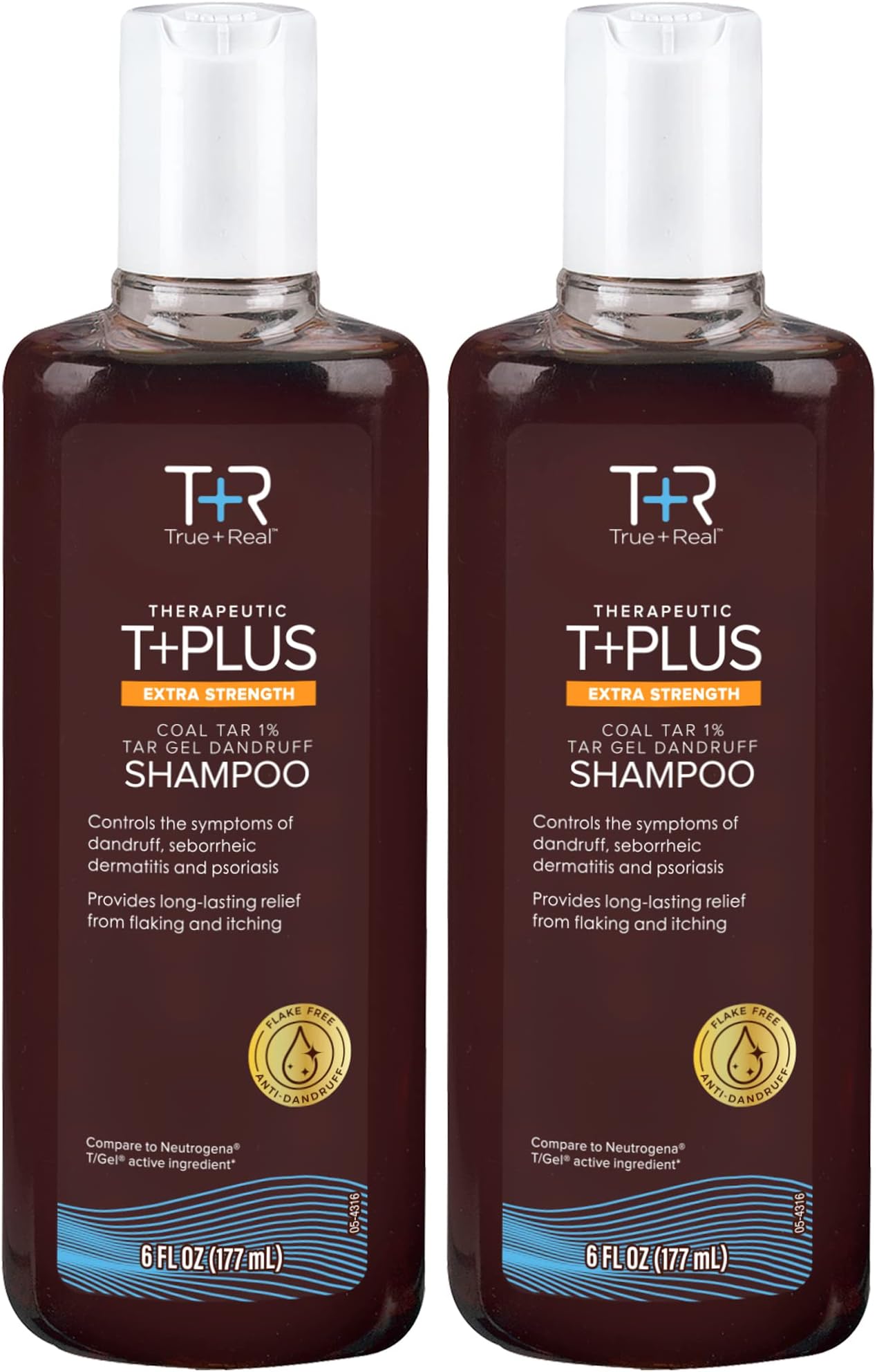 Coal Tar Therapeutic Plus Tar Gel Anti-Dandruff Shampoo Extra Strength 1% Coal Tar, 6 Fluid Ounce 2 Pack