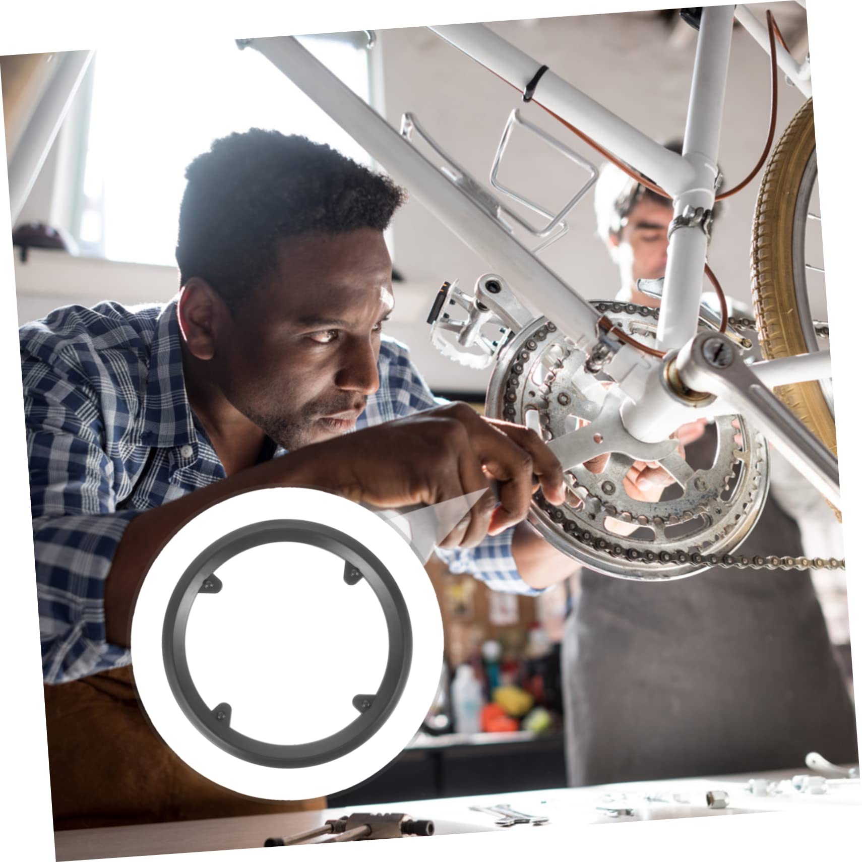 POPETPOP 3Pcs Bike Chain Guard Protector Durable Mountain Bike Chainring Cover Teeth with Replacement for Sprocket Protection Wear Resistant Design