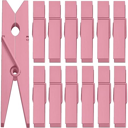 50 Pcs Pink Mini Heart Wooden Clothespins – Decorative Photo Clip Craft Clips For Laundry, Storage & Organization