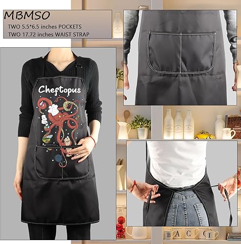 Miniatura 3 de MBMSO Delantal de cocina de pulpo, divertido pulpo, regalos de cocina, regalo de chef, delantal de humor para amantes del pulpo, regalo de barbacoa,