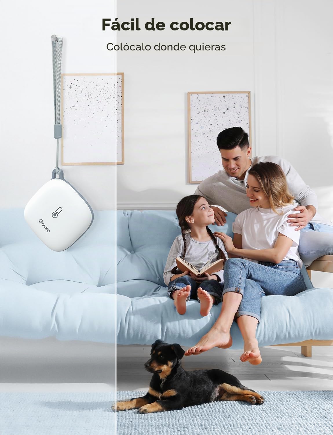 Govee Termómetro e higrómetro wifi para interior, higrómetro con notificación de aplicación y almacenamiento de datos, adecuado para invernaderos, bodegas, color blanco