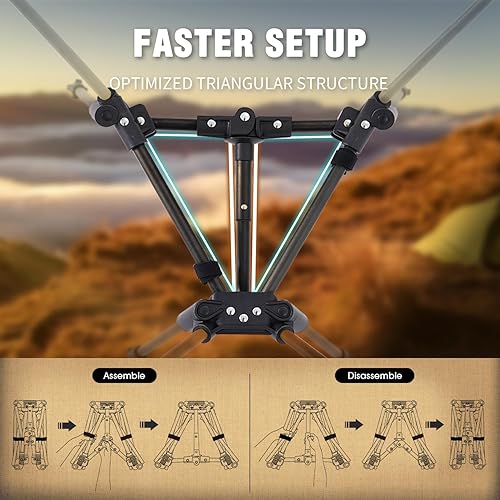 Miniatura 47 de MOON LENCE Silla de camping portátil para mochilero, silla plegable ultraligera de 4ª generación, sillas plegables compactas y ligeras
