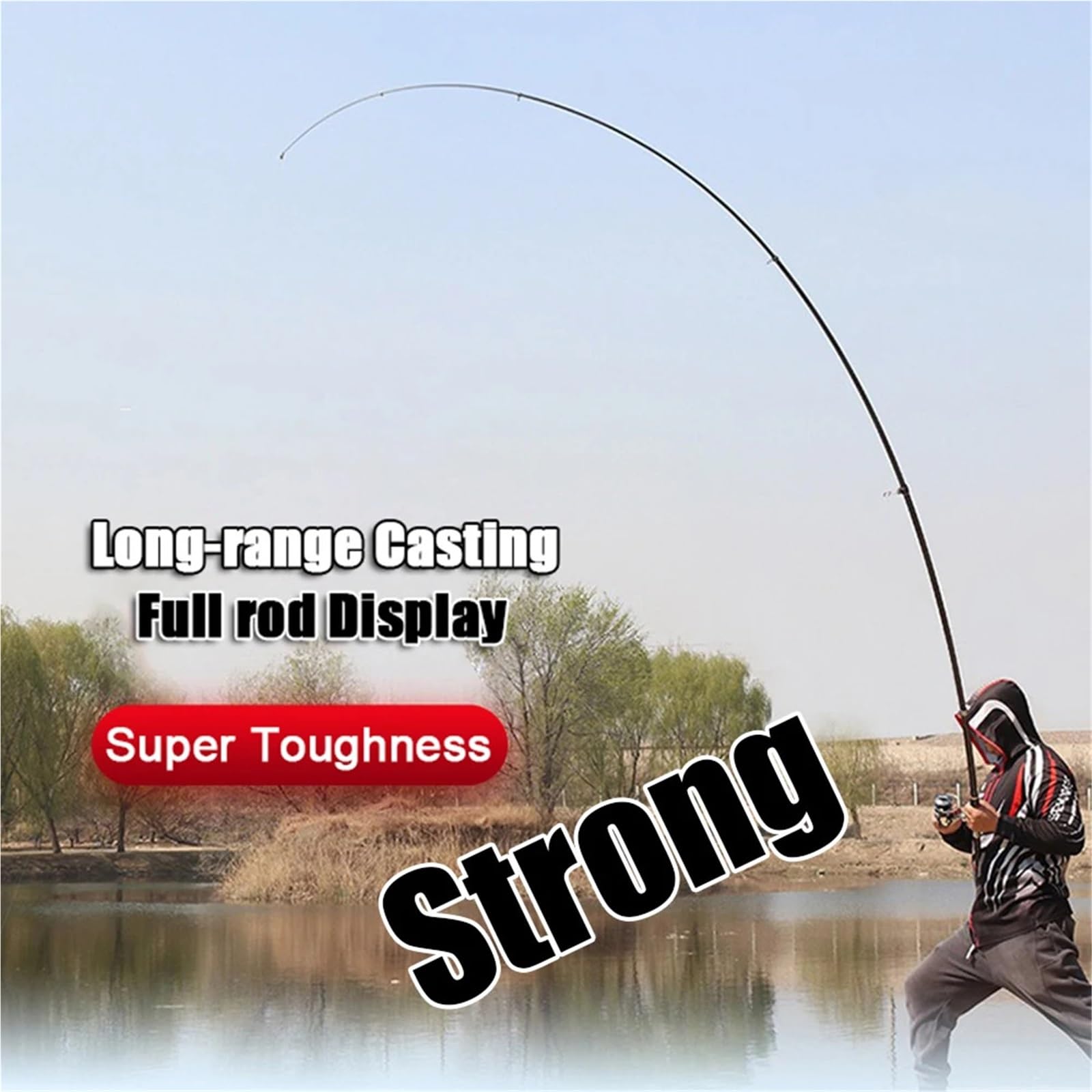 Teleskop-Angelrute, 3,9 m, 4,2 m, 5,0 m, Reise-Brandungsrute, Spinnkraft 20–250 g, Werfen, Surfcasting, Carbon-Baitcasting-Rute Teleskoprute(5.0m)