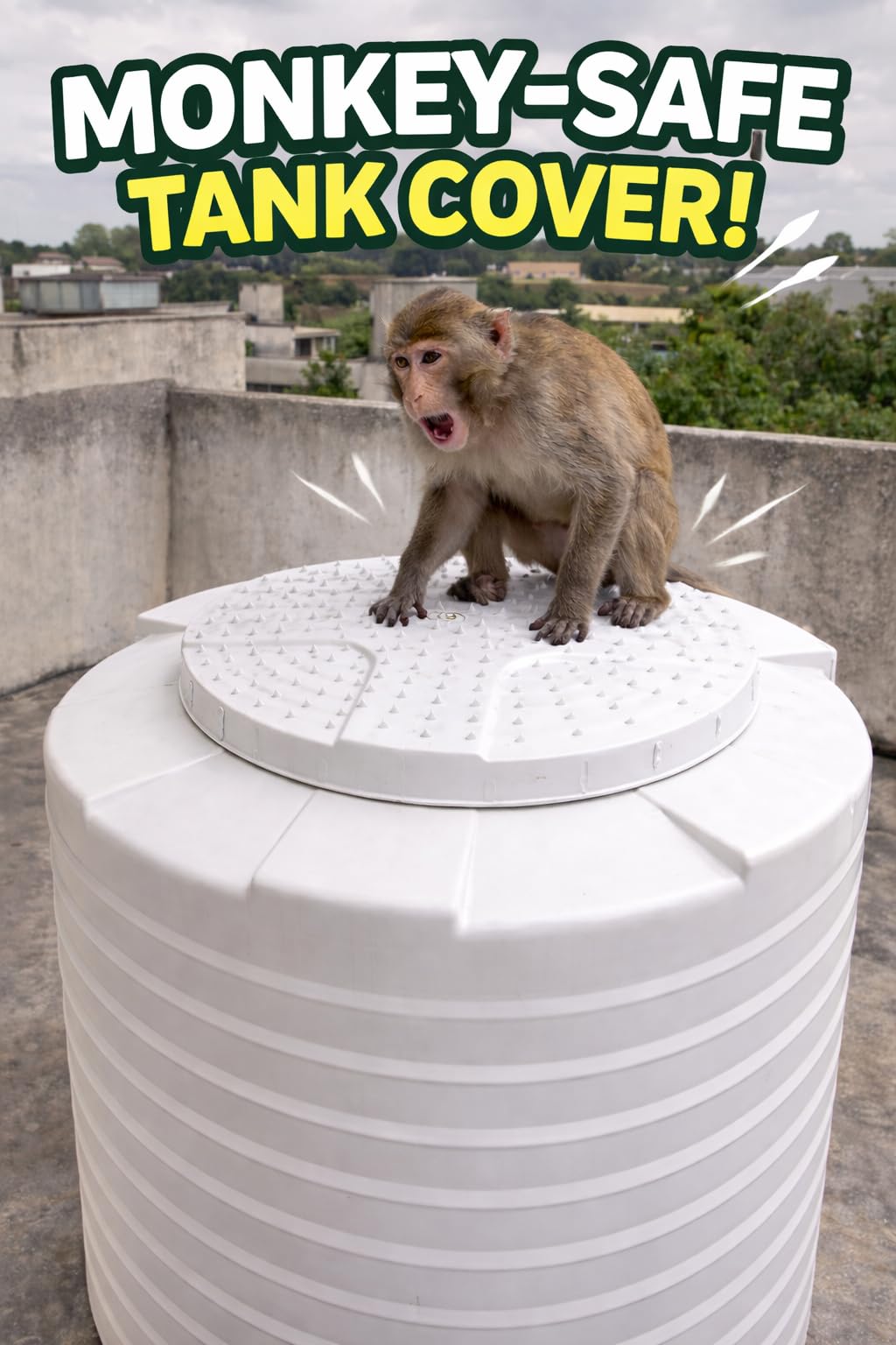 Water Tank lid | Open Water Tank Cover | Flush Tank Lid | Water tank lid replacement (white) lock type SIZE 17" and 18" inner diameter monkey protector lid-image-36