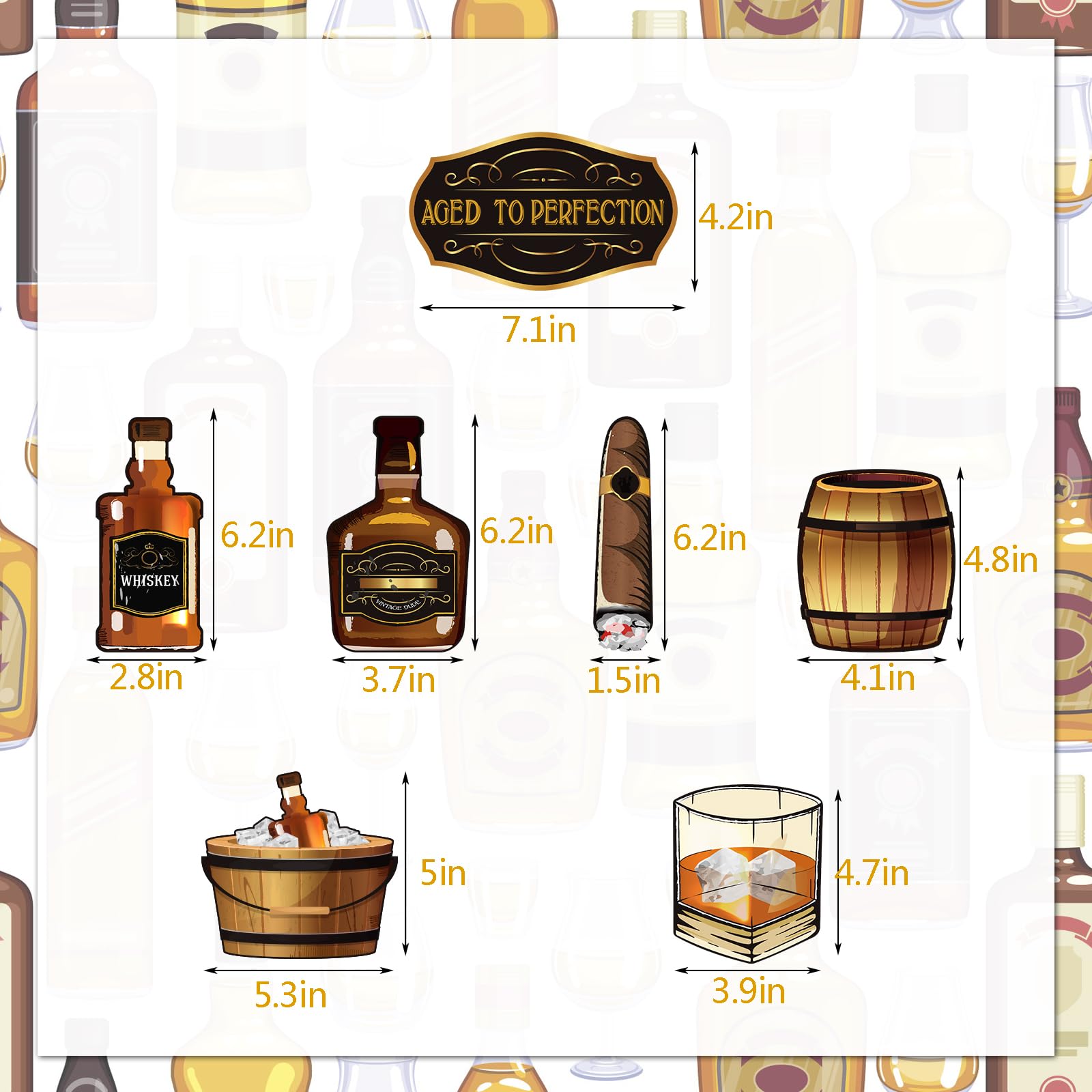 Dekoracje na przyjęcia urodzinowe w whisky, dla mężczyzn, w wieku do perfekcji, artykuły imprezowe, na whisky, wiszące wiry, piwo, dekoracje imprezowe na 30. 40. 50. urodziny, dekoracje