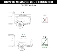 Vista 2 de RealTruck TruXedo Lo Pro Funda enrollable suave para caja de camioneta 556901 Se ajusta a Toyota Tacoma 2005 - 2015, caja de 6' 2" (73.5")