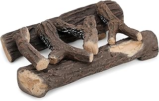 Stanbroil Extra Large Ceramic Gas Logs, 6 Piece Set of Decoration Ceramic Wood Logs for All Types of Ventless, Gel, Ethanol, Electric, Gas Inserts, Propane, Indoor or Outdoor Fireplaces & Fire Pits