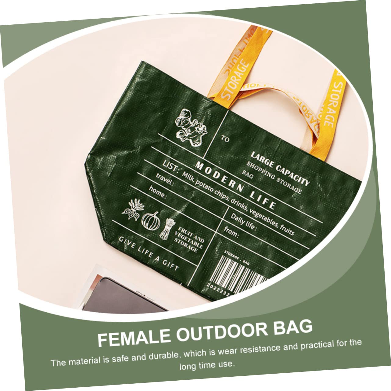 Alipis Foldable Reusable Shopping Bag Blue Storage Bags for Large Capacity Smart Nylon Pouch