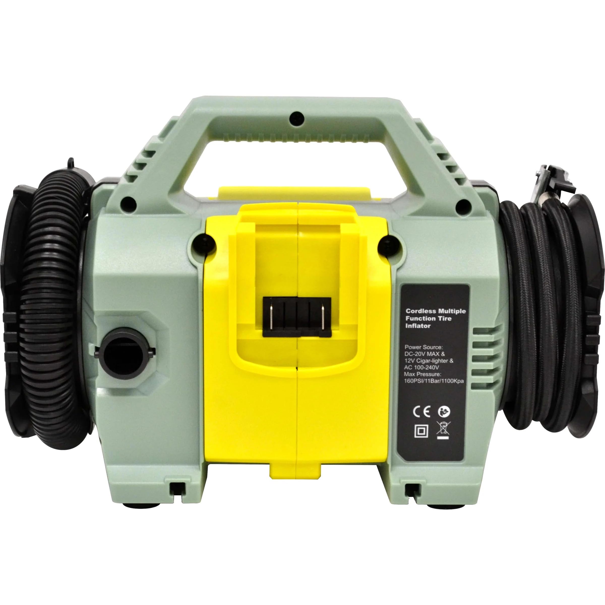 KOP014 20V Compressore Cordless 4in1 a Batteria | Ibrido Tripla Alimentazione 220V/12V/Batteria | 11 Bar, Display Digitale, Luce LED | Gonfiatore Portatile Auto, Moto (Senza Batteria)