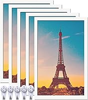 Vista 23 de Juego de 5 portarretratos de 18 x 24 pulgadas, marcos de fotos negros de alta transparencia para galería de pared horizontal de escritorio vertical