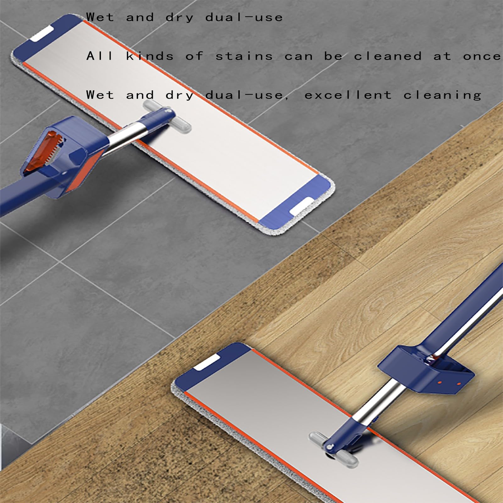 Mopa de microfibra para limpieza profunda, limpiador profesional de suelos para madera dura, laminado, azulejos y piedra, mango telescópico de acero inoxidable