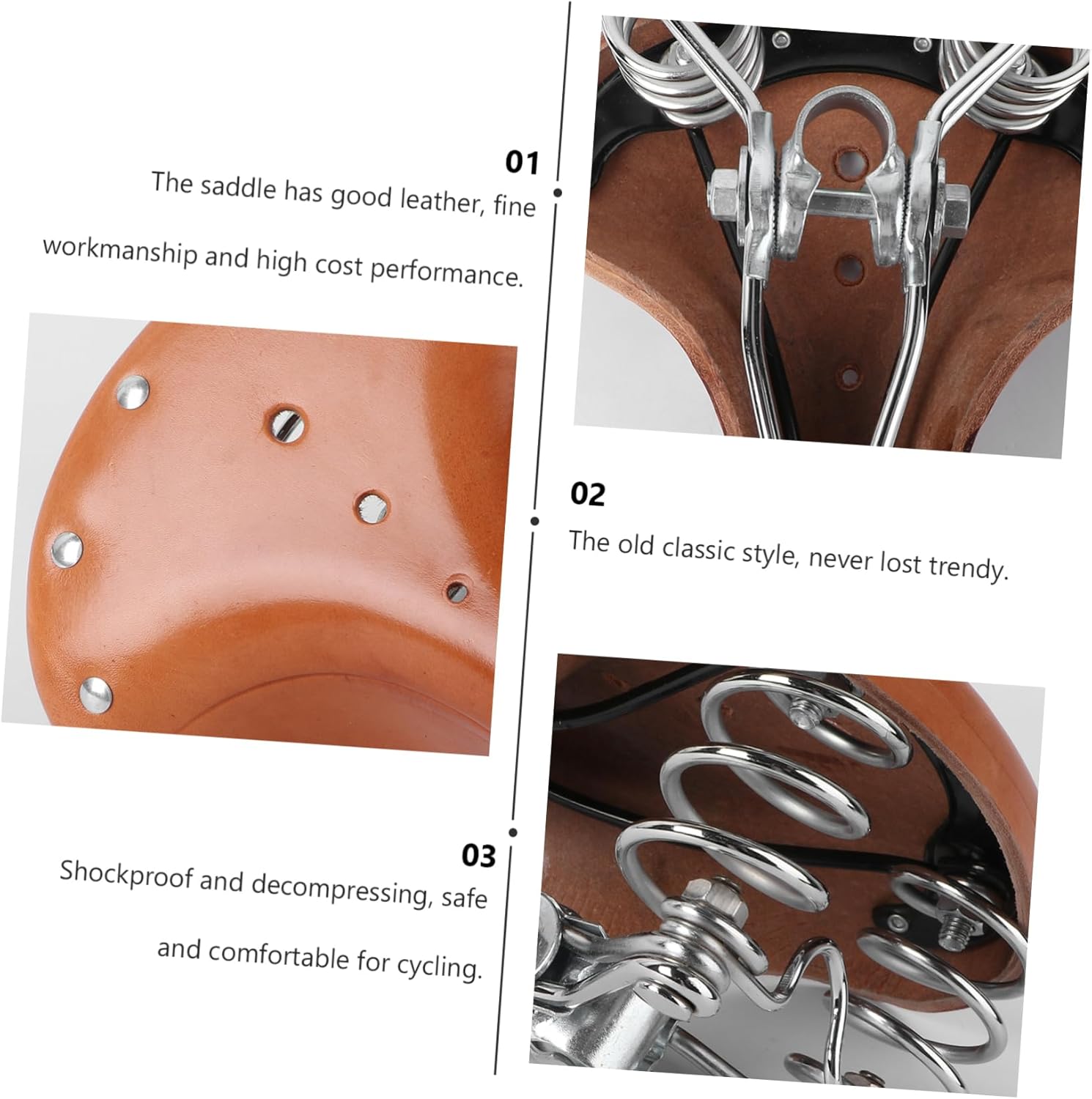 Luxshiny Faux Leather Bike Saddle for Road and Mountain Bikes Comfortable Cycling Seat with Toughness and Flexibility Suitable for Men and Women Easy to Mount Random Color