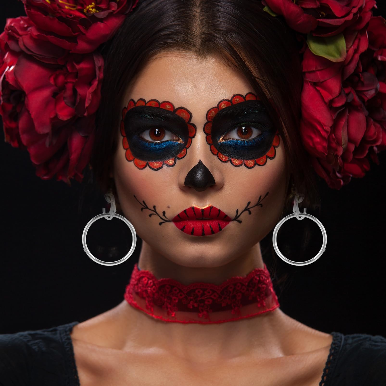 FOMIYES Elegant Pirate Earring Set 50pcs Silver Tone for Halloween Cosplay Adults